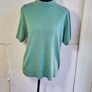 Women's Sag Harbor Sage Green Sweater Petite Large